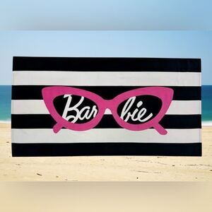 Barbie Black and White Stripe Beach Towel